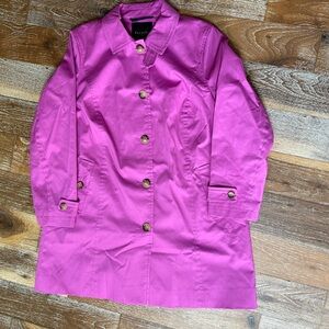 Talbots Plus X Fuchsia Pink Lined Trench Rain Coat / Excellent Condition / XL